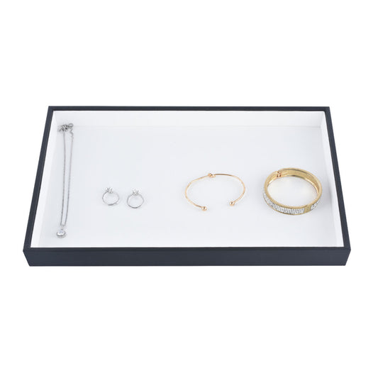 earring display and bracelet display and necklace display - White Silver PU Tray Bracelet Necklace Earrings T001-1EM PU-W fro