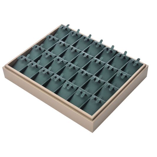 earring display and pendant display - 28 Gray PU Display Earring Tray Pendant T002-E1 PU-G open view