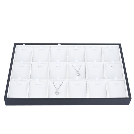 earring display and pendant display - White PU Earring Pendant Tray Earrings T001-18P PU-W front view