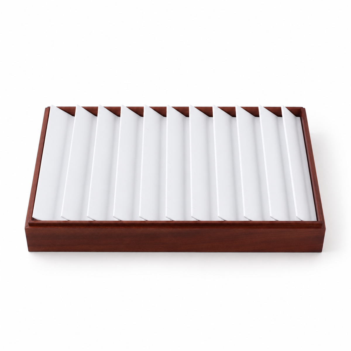 earring display - 11 White Wooden Earring Tray Display T025E11-W detail view