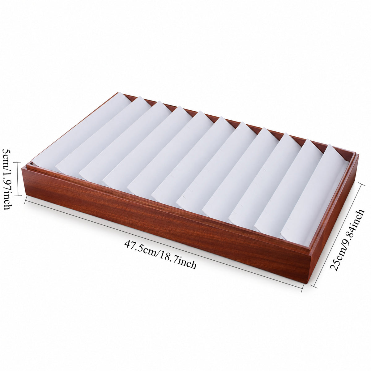 earring display - 11 White Wooden Earring Tray Display T025E11-W open view