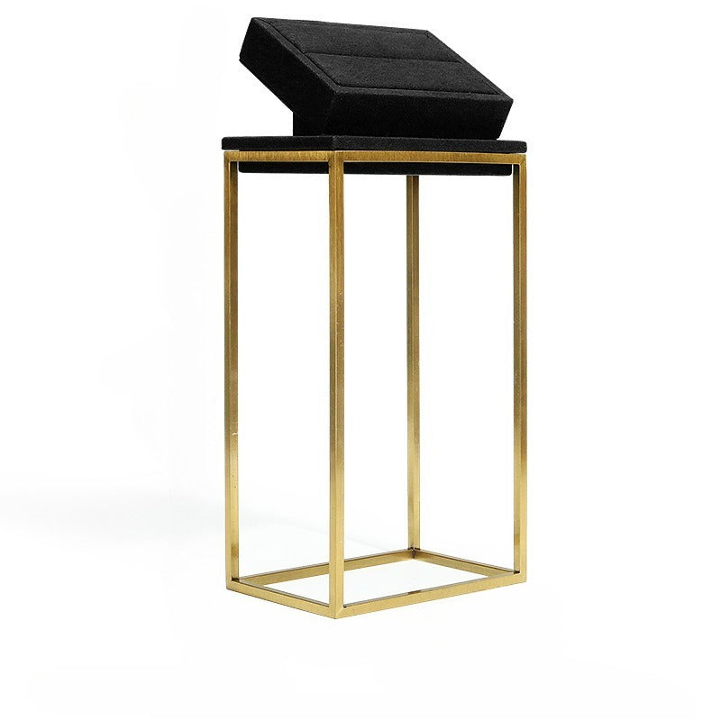 Black Microfiber Jewelry Display Stand for Necklaces Rings Earrings