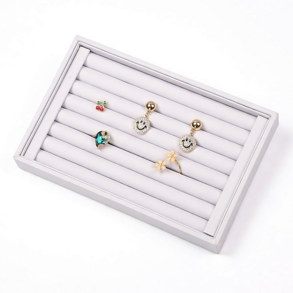 Small Velvet Ring Earring Tray - Plush Jewelry Display Holder