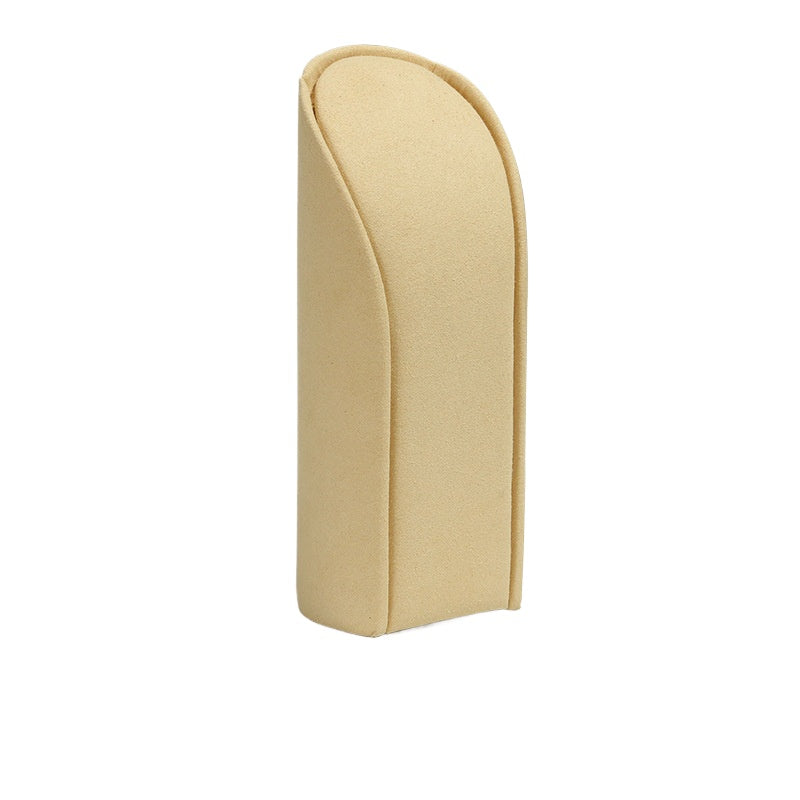 New Superfine Fiber Beige Jewelry Display Stand | Ring Necklace Holder for Gold, Pearl & Fine Jewelry