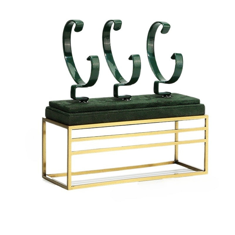 Green Metal Watch Display Stand | Luxury Watch Holder for Window & Live Show