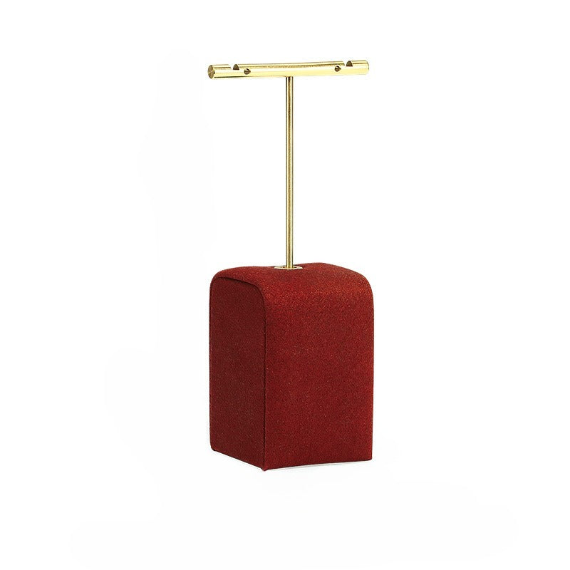 Burgundy Metal Jewelry Display Stand for Necklaces, Pendants & Earrings