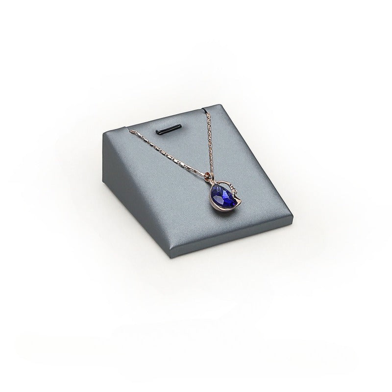 Gray Blue & Gold Jewelry Display Set - Luxury Retail Stand with Necklace Bust, Earring, Ring & Bracelet Holders