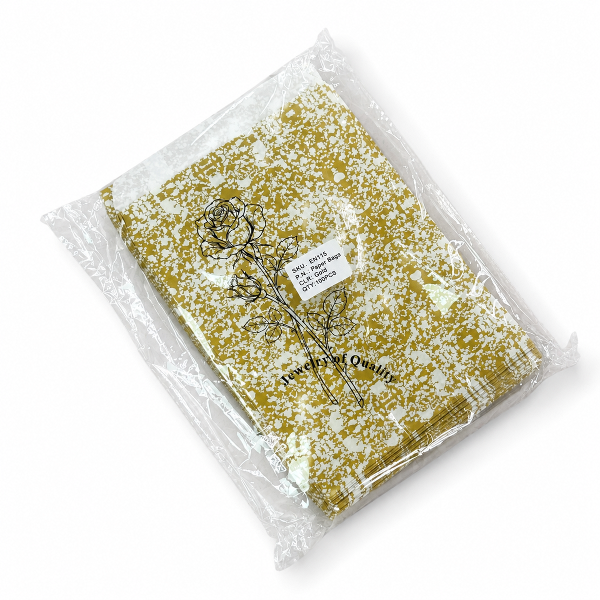 jewelry bag - 100 Gold Rose Paper Envelopes EN115 product view 05