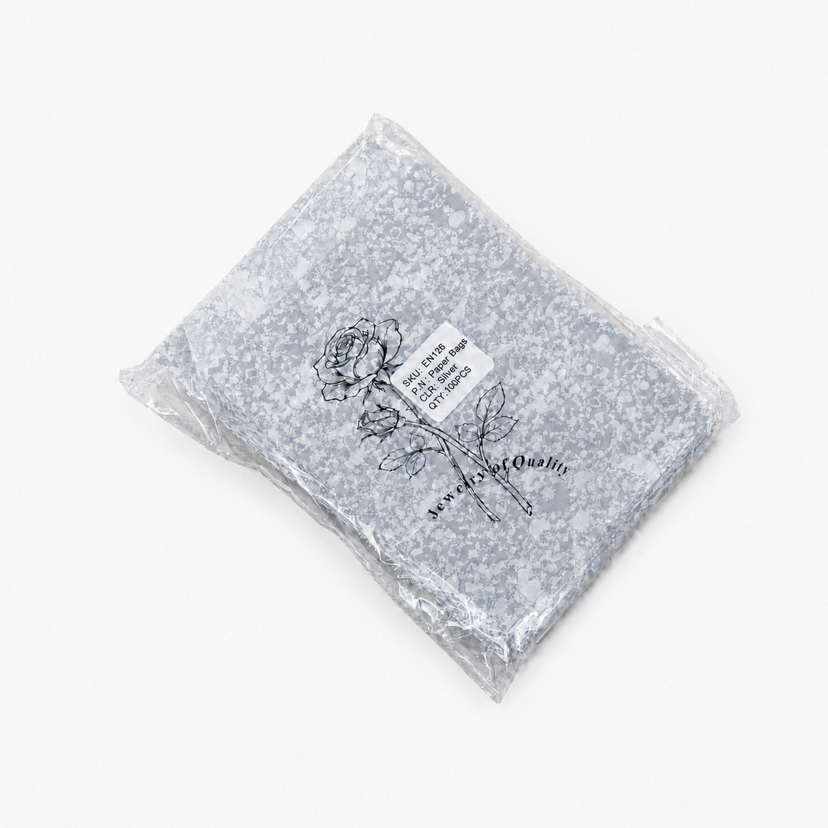 jewelry bag - 100 Silver Rose Paper Envelopes EN126 product view 05