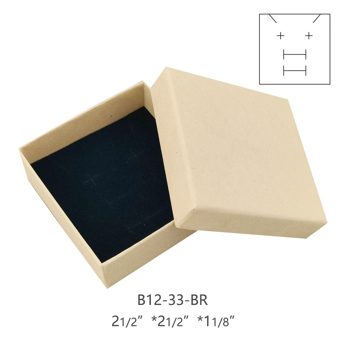 jewelry box - 50pcs Brown Boxes B12-33-BR BK BR front view