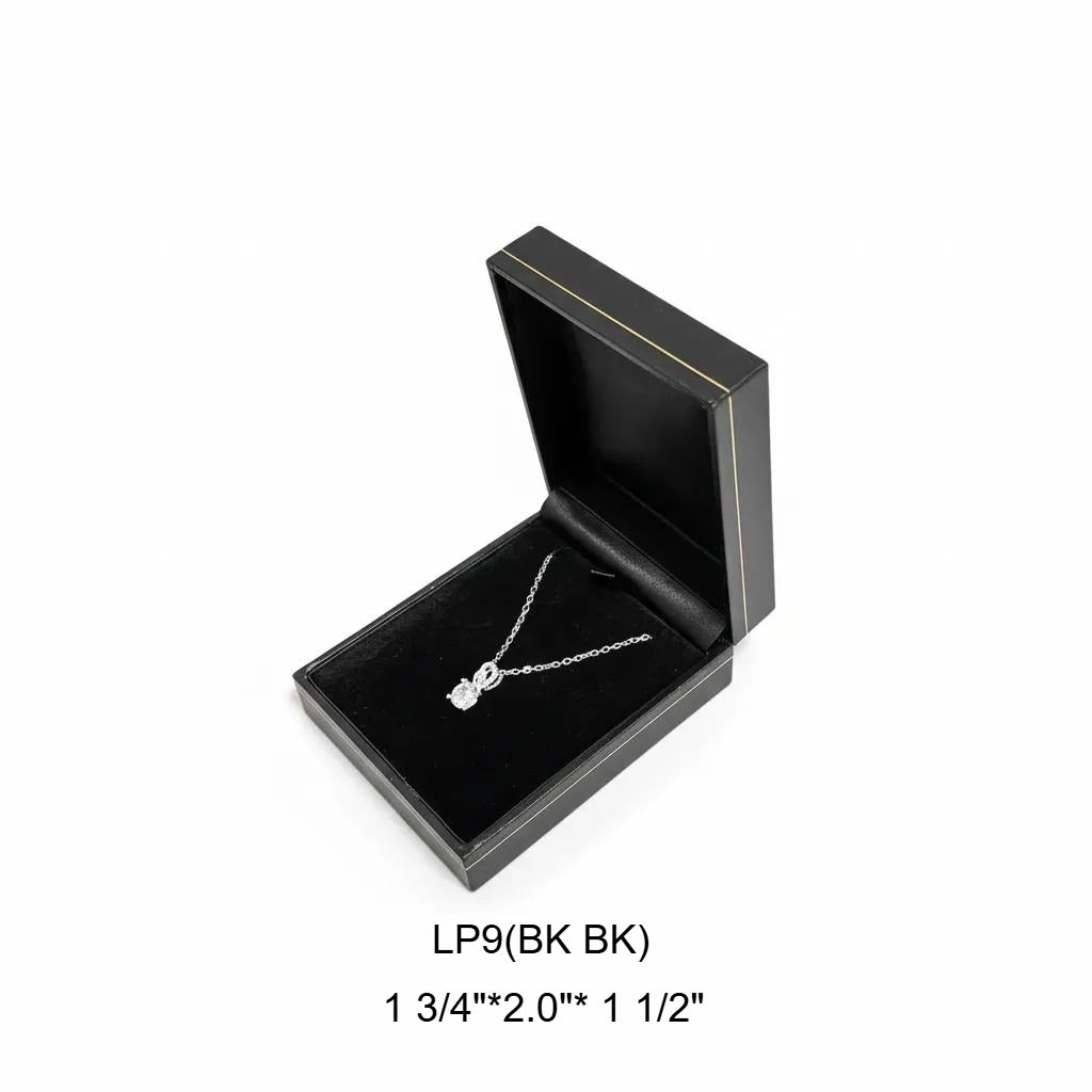 jewelry box - 6pcs Black Gold Boxes LP9(BK BK) front view