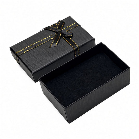 jewelry box - Black Bow Jewelry Gift Box 24 Pack B2632-BK open view