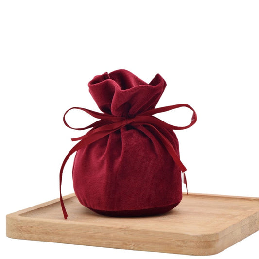 jewelry box and jewelry pouch - 25pcs Red Velvet Bag Box Bags Pouches JP021-V-R front view