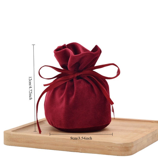 jewelry box and jewelry pouch - 25pcs Red Velvet Bag Box Bags Pouches JP021-V-R open view