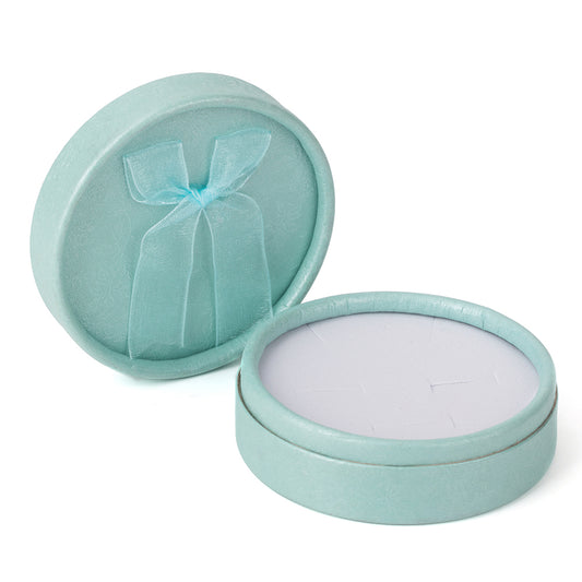 jewelry box - 12pcs Blue Cyan Cardboard Organza Boxes B1433-PO W PO front view