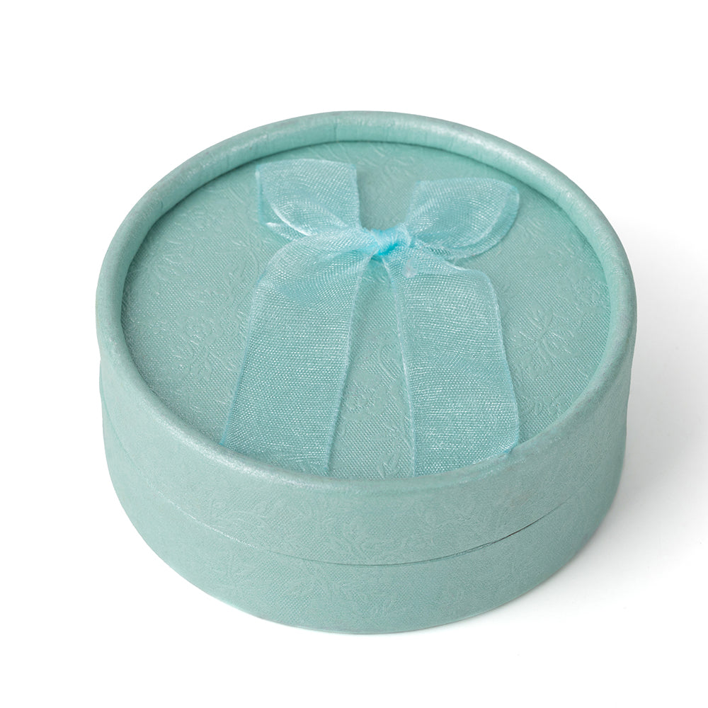 jewelry box - 12pcs Blue Cyan Cardboard Organza Boxes B1433-PO W PO open view