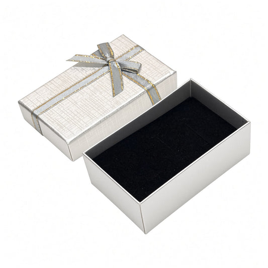 jewelry box - Silver Bow Jewelry Gift Box 24 Pack B2632-SL open view