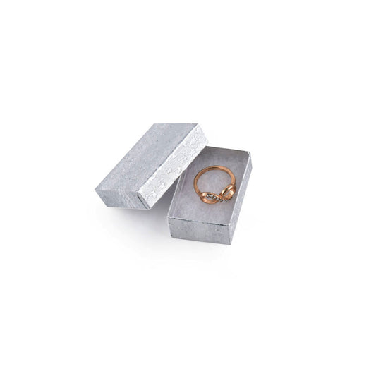jewelry box - 100pcs Silver Cotton Boxes BX2810S front view