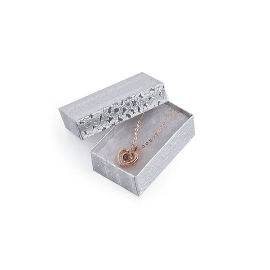 jewelry box - 100pcs Silver Cotton Boxes BX2821S front view