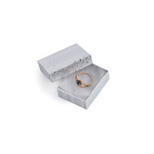 jewelry box - 100pcs Silver Cotton Boxes BX2811S front view