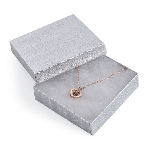 jewelry box - 100pcs Silver Cotton Boxes BX2833S front view
