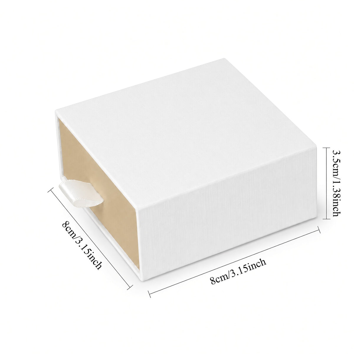 jewelry box - White & Gold Drawer Jewelry Boxes 24 Pack B2533-GL side view