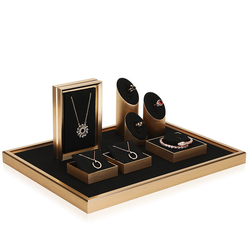 jewelry display - Black Microfiber Display Stand C01353 front view