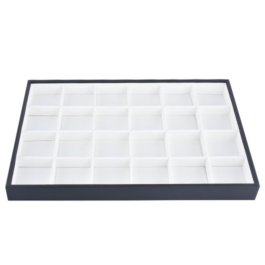 jewelry display tray - 24 White PU Tray T001-24EM PU-W open view