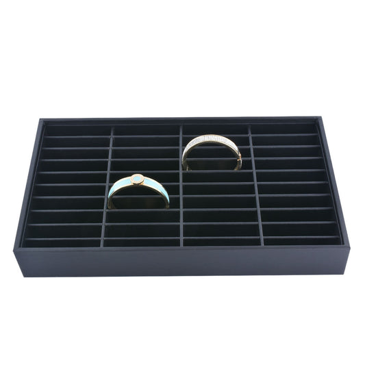 jewelry display tray - 40 Black PU Tray T001-BA PU-BK front view