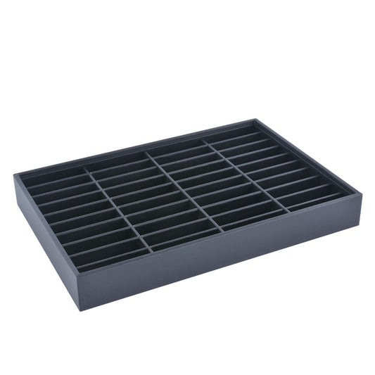 jewelry display tray - 40 Black PU Tray T001-BA PU-BK open view