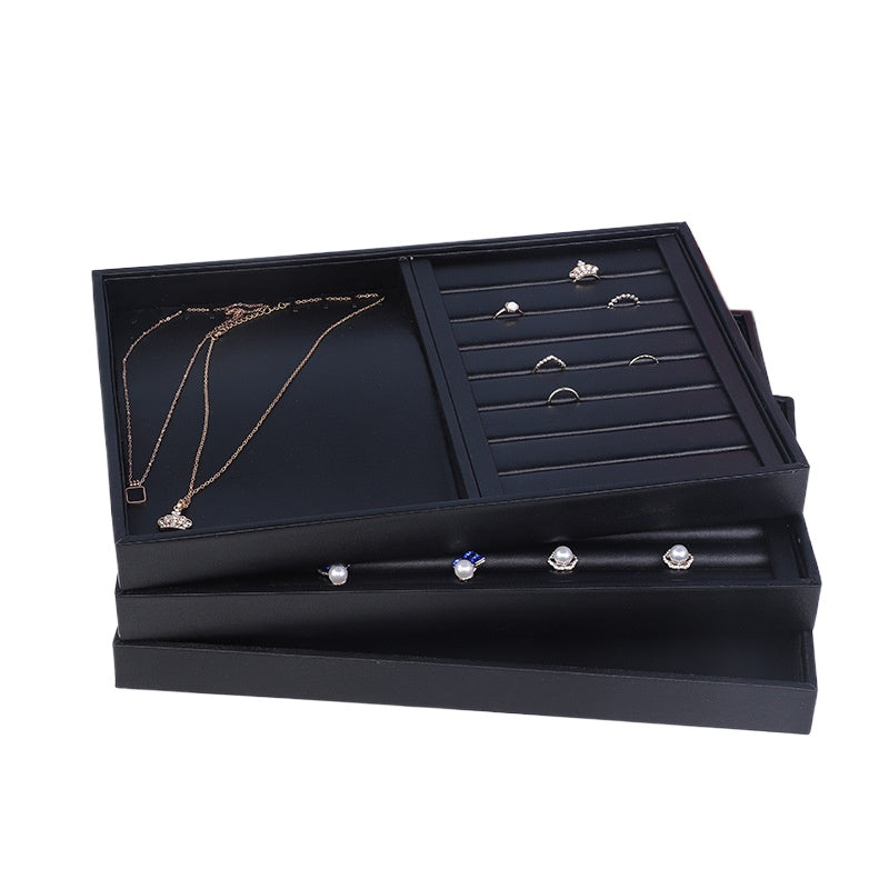 jewelry display tray - Black PU Leather Display Tray C00600 open view