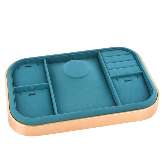 jewelry display tray - Gold Metal Suede Display Tray T03SET2-GL PEC open view