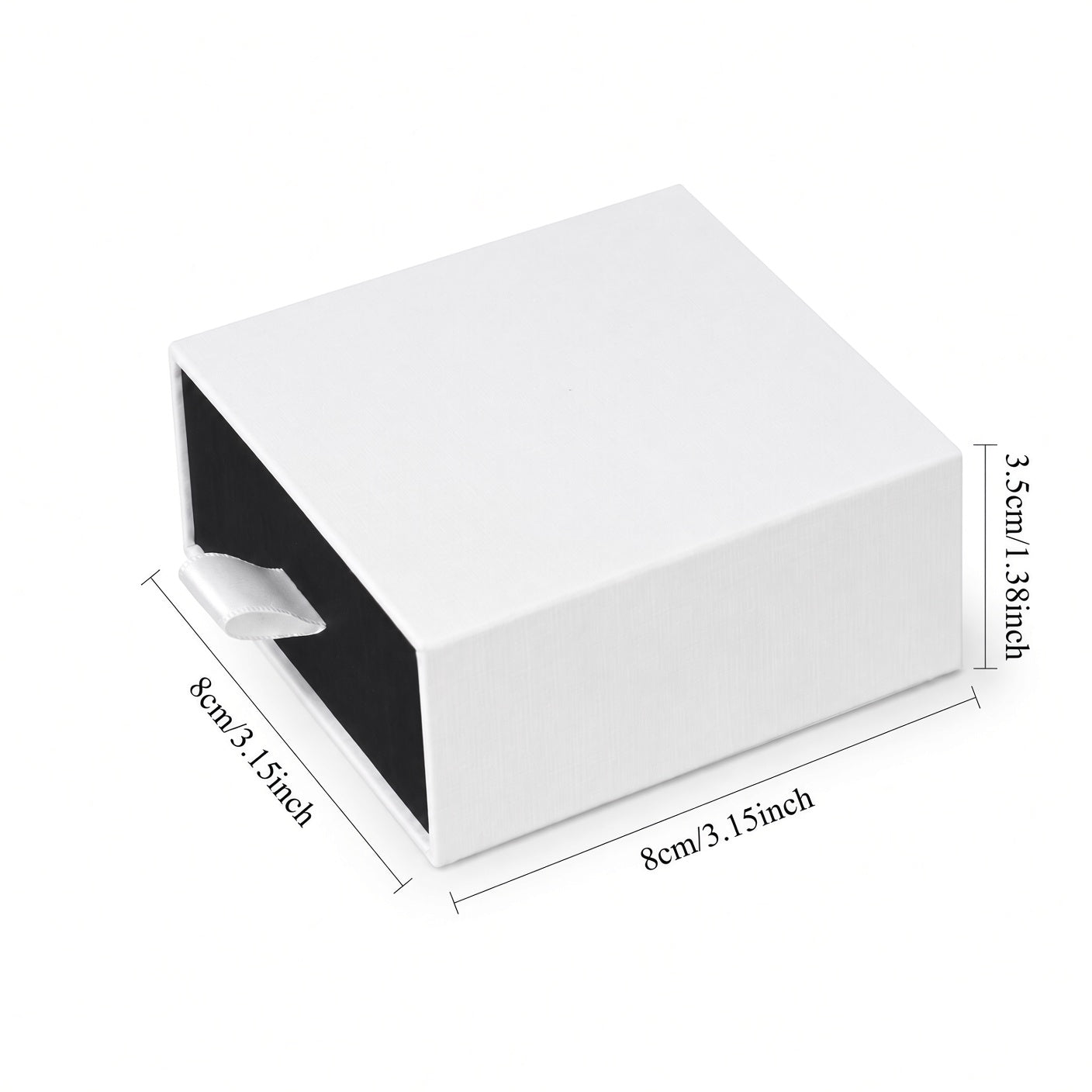 Black jewelry drawer box for rings, earrings, studs, pendants and compact necklaces — product view 3.