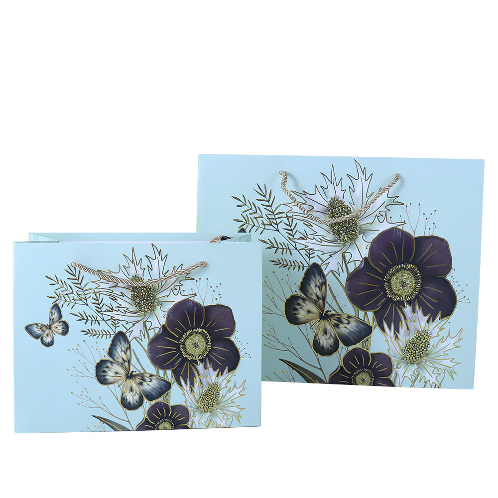 jewelry gift bags - 12 Green Paper Bags Bag SB07-P-X S side view