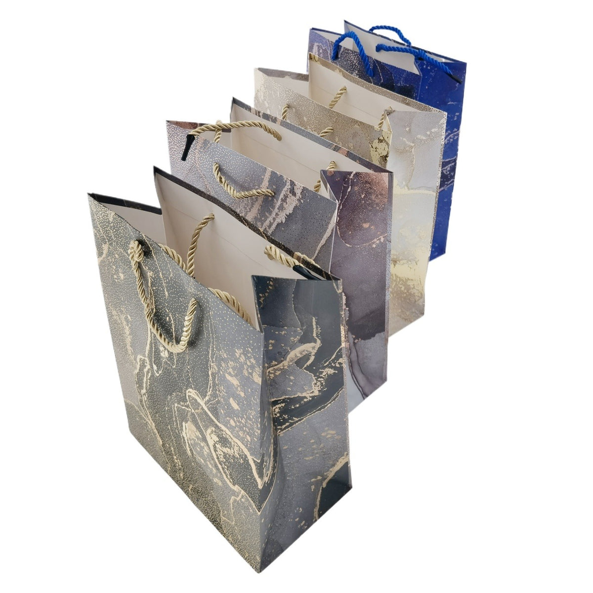 jewelry gift bags - 12 Blue Purple Paper Bag Bags SB04-P-X S product view 05