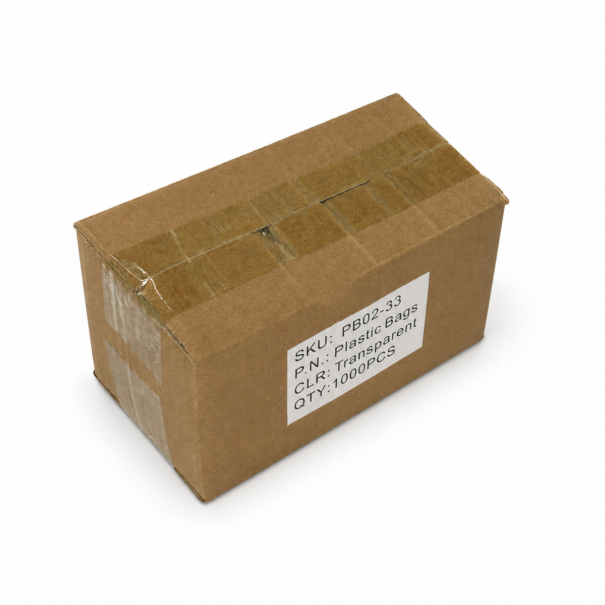 jewelry gift bags - 1000 Clear Bags PB02-33 side view