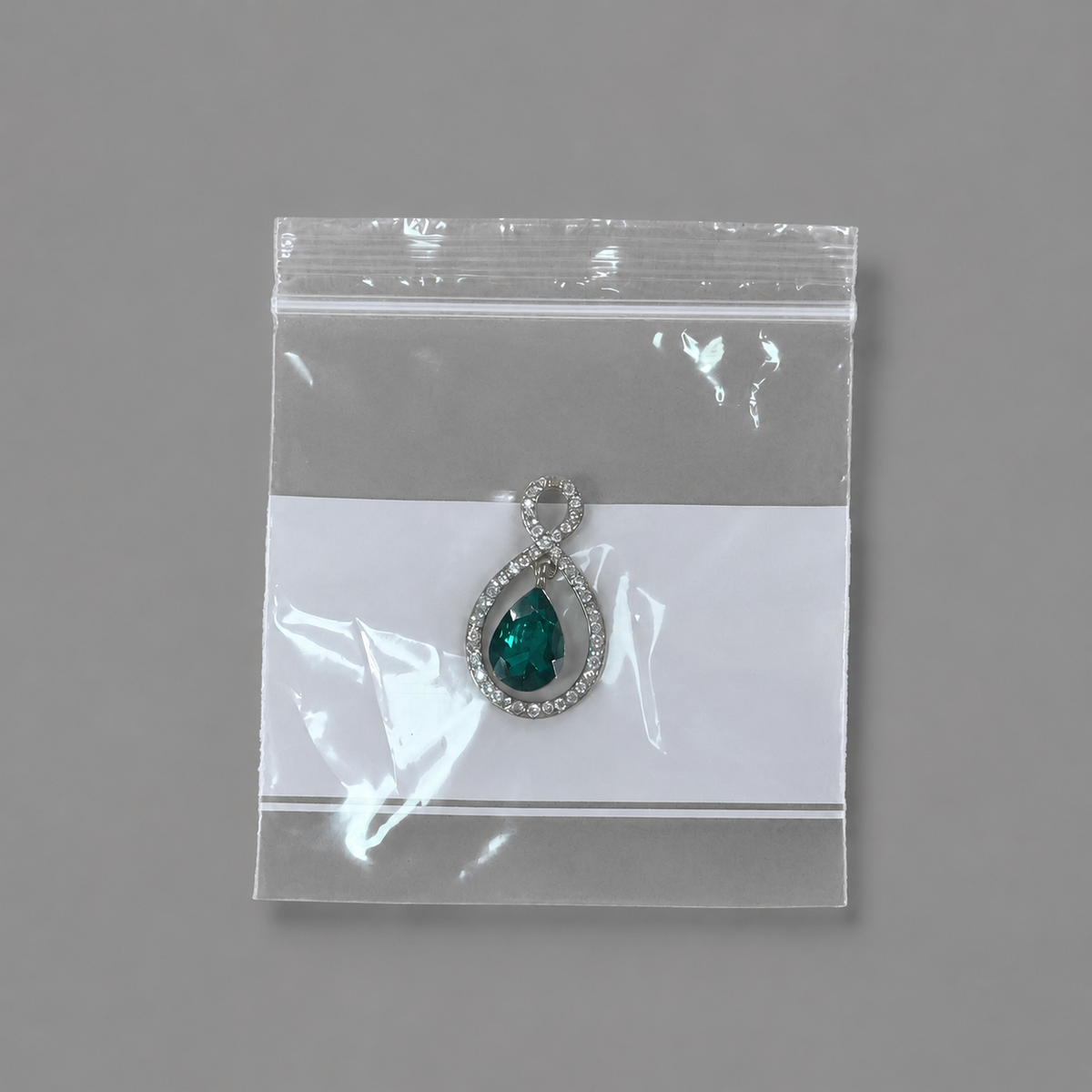 jewelry gift bags - 1000 Clear White Bags PB02-33W detail view