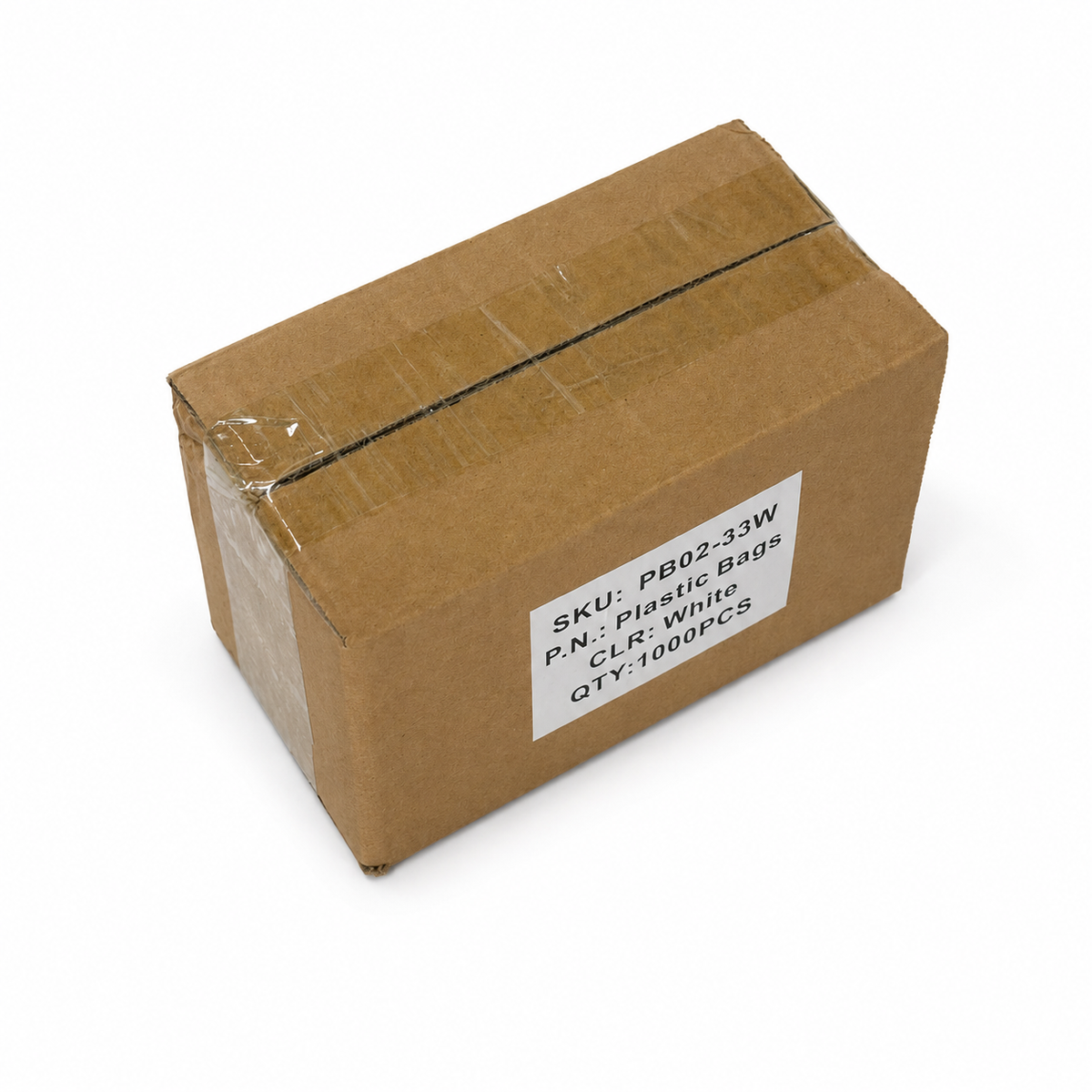 jewelry gift bags - 1000 Clear White Bags PB02-33W side view