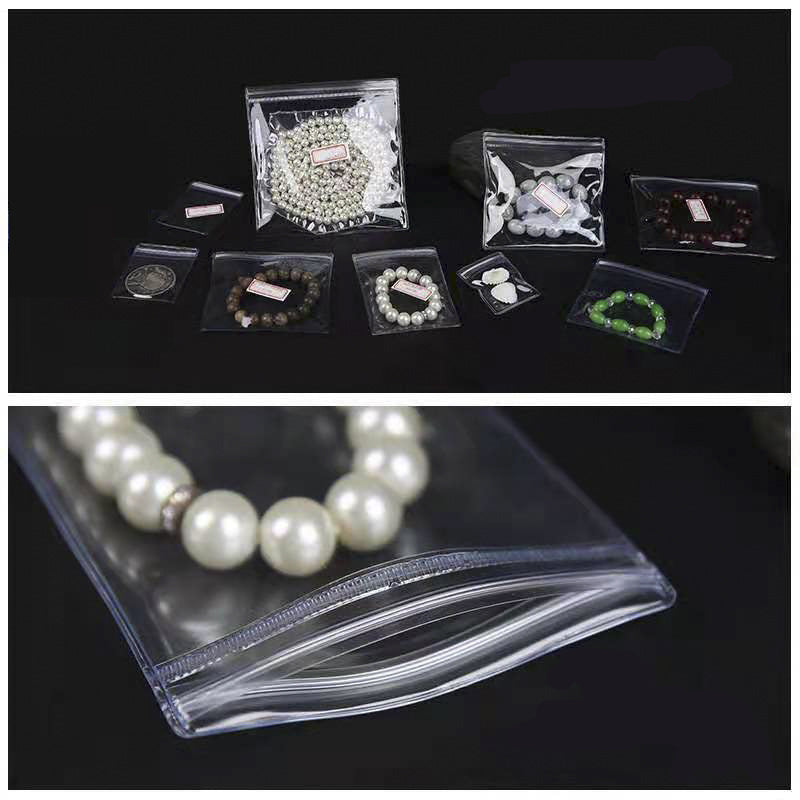jewelry gift bags - 100pcs Transparent Ring Earring Necklace Bag PB0104-26T open view