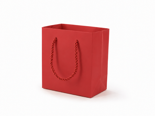 jewelry gift bags - 24-Pack Red Small Paper Gift Bags with Rope Handles 4.75 2.75 5 in SB19-R front view