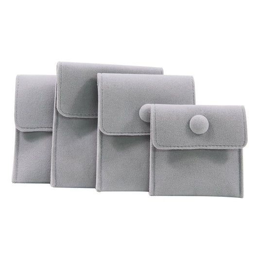 jewelry pouch - 10 Blue Pink Velvet Suede Pouch Bags Pouches JP005-V-BK S front view
