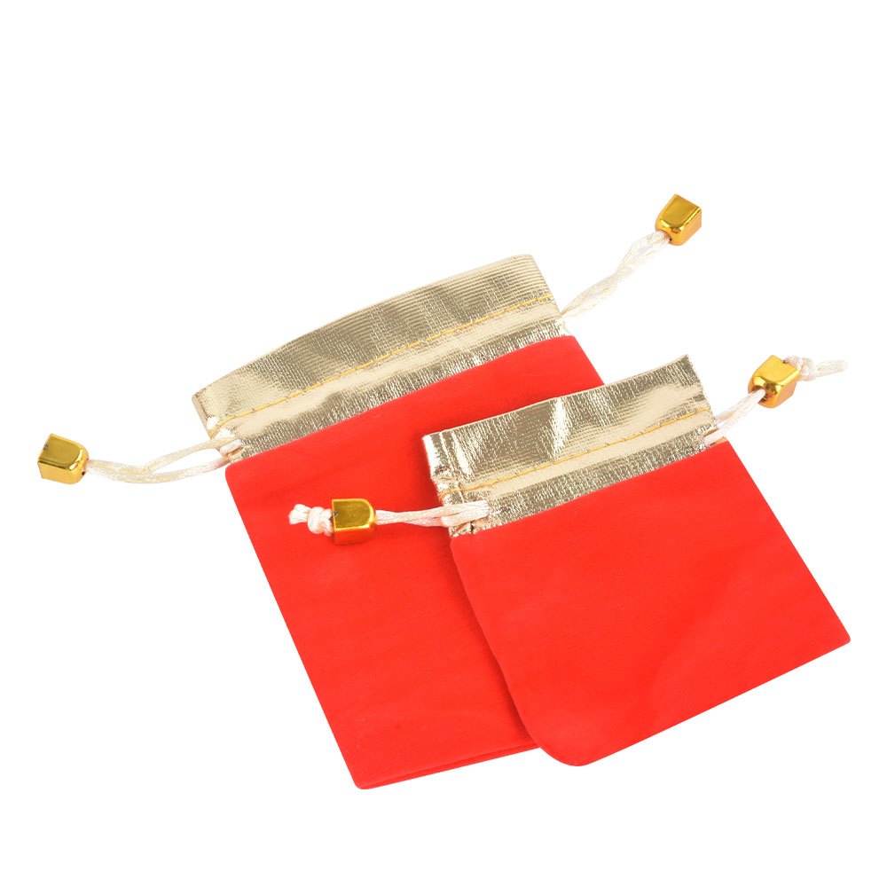 jewelry pouch - 100pcs Gold Velvet Bags Bag Pouch JP017-V-R M side view