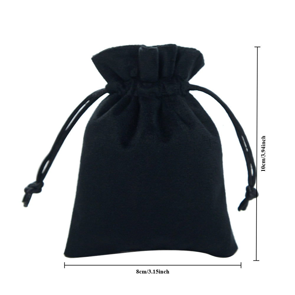 jewelry pouch - 100pcs Green Blue Velvet Bags Pouches JP002-V-BK S open view