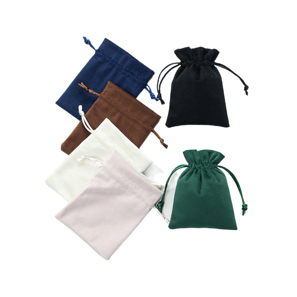 jewelry pouch - 100pcs Green Blue Velvet Bags Pouches JP002-V-BK S side view