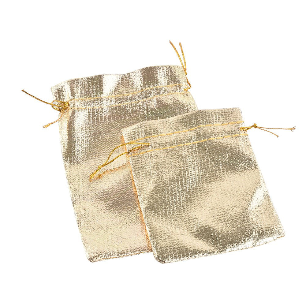 jewelry pouch - 100pcs Gold Silver Satin Bags Pouch Pouches Bag JP018-CL-GL S product view 06