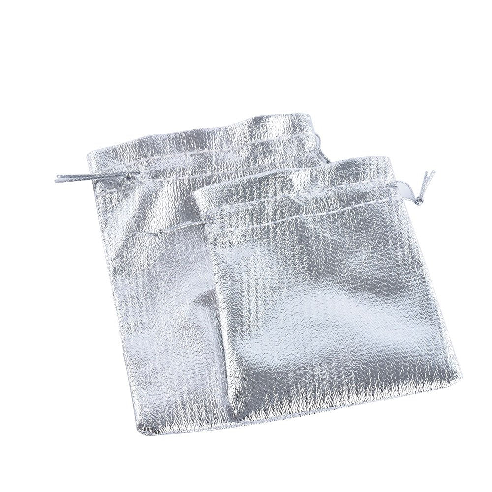 jewelry pouch - 100pcs Gold Silver Satin Bags Pouch Pouches Bag JP018-CL-GL S product view 07