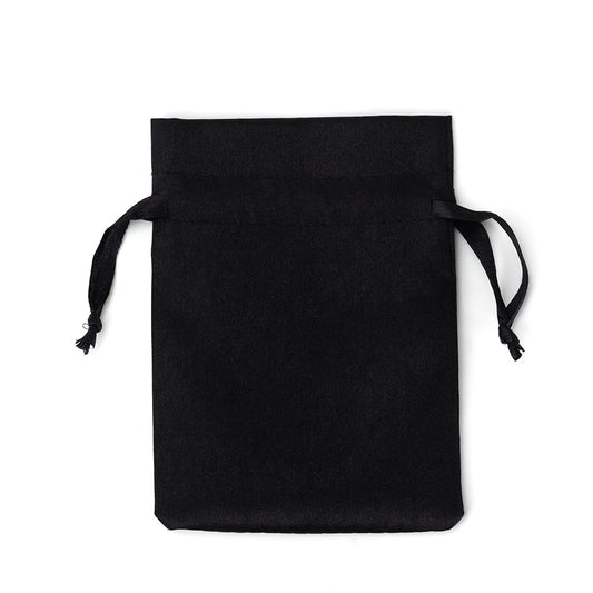 jewelry pouch - 50 Black Satin Pouch JP1534-BK front view