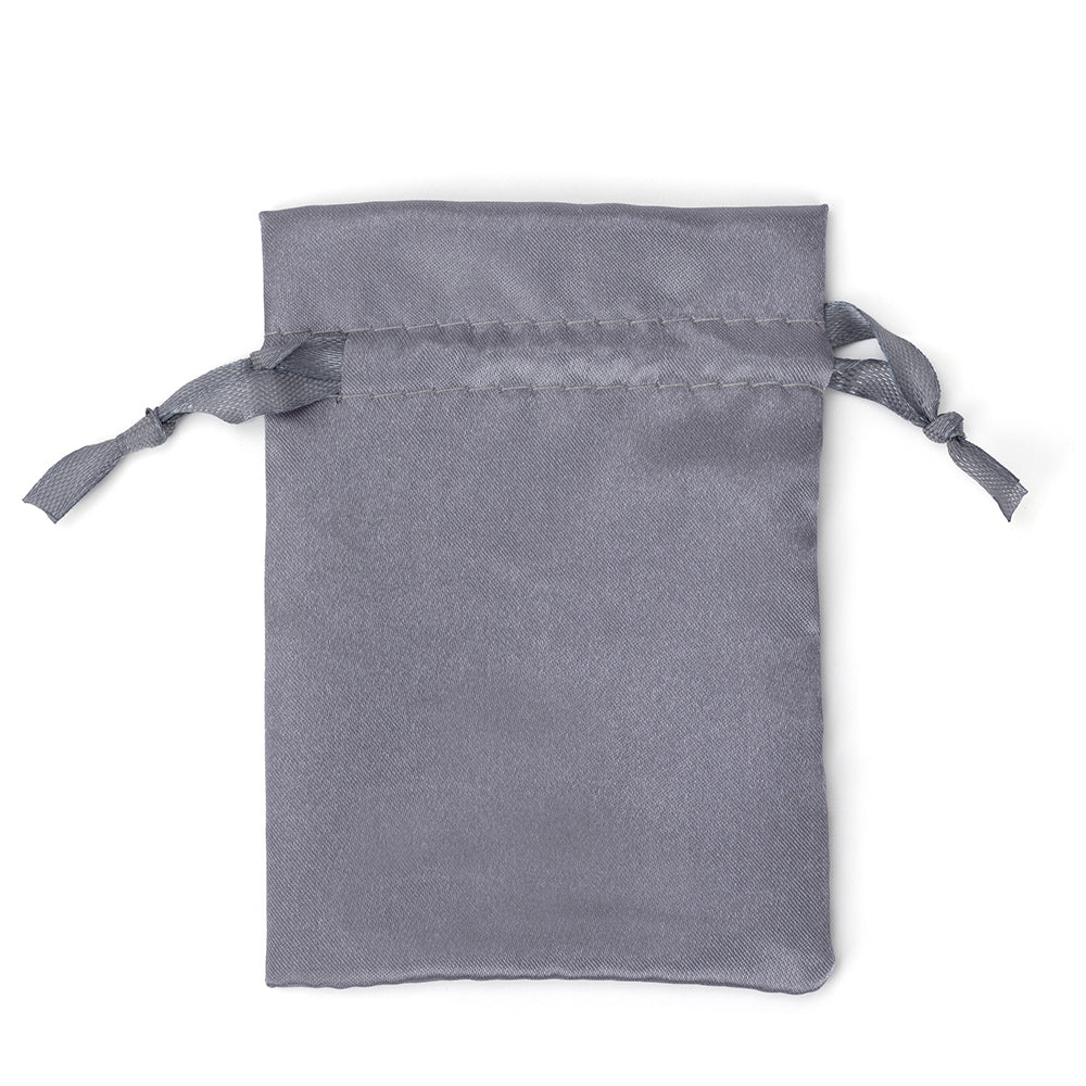 jewelry pouch - 50 Gray Satin Pouch JP1534-GR front view