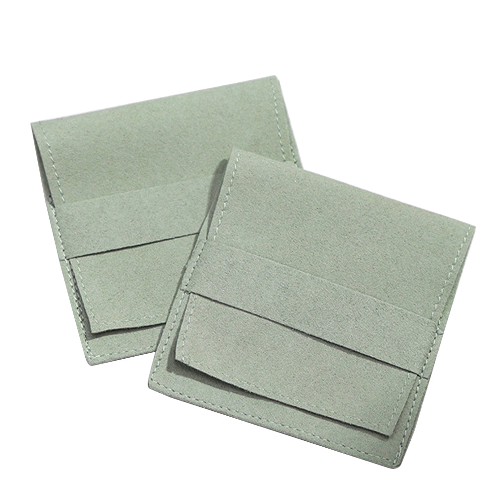 jewelry pouch - Green Suede Pouch JP1133 LG front view