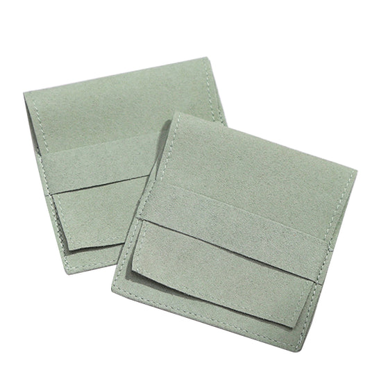 jewelry pouch - Green Suede Pouch JP1133 LG front view